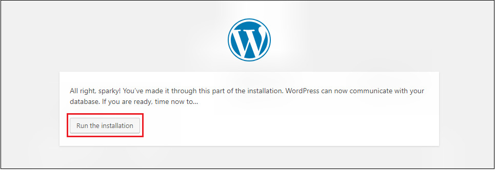 Wordpress install