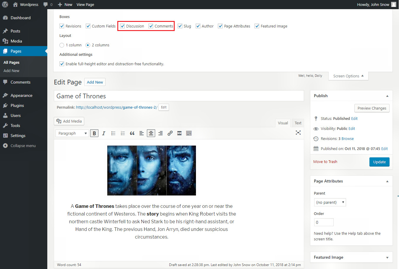Wordpress Add Comments