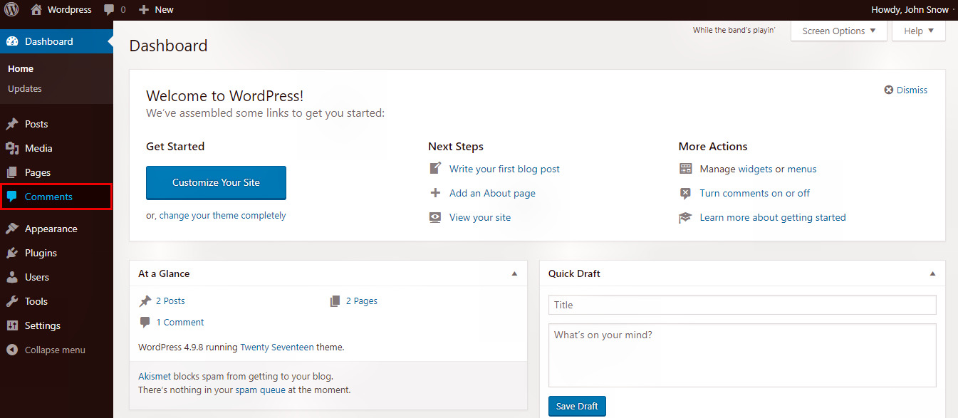 Wordpress Edit Comments