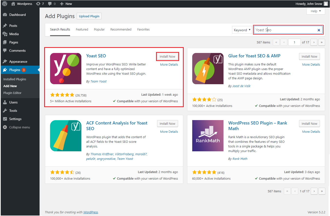Wordpress Install Plugins