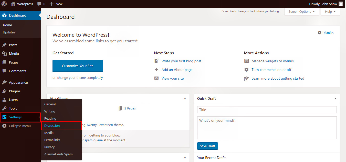 Wordpress Moderate Comments