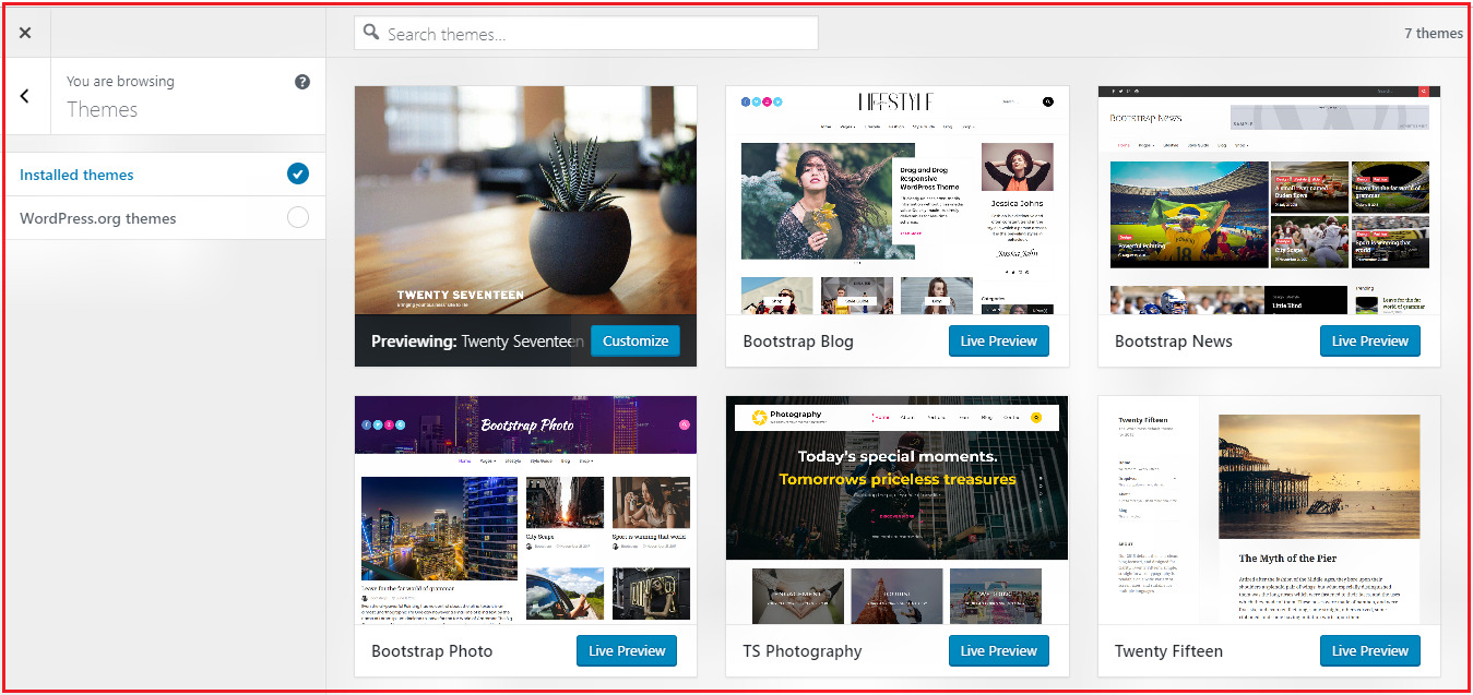 Wordpress Customize Theme