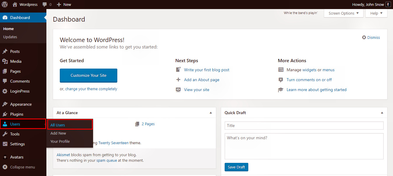 Wordpress Password  Reset
